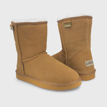 UGG Roughland® Water-Resistant Leather Suede Sheepskin Wool Classic Short Boots