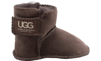Comfort me UGG Australian Made Baby Gripper Booties are Made with Australian Sheepskin for Babies, Chocolate Colour 1