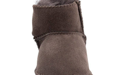 Comfort me UGG Australian Made Baby Gripper Booties are Made with Australian Sheepskin for Babies, Chocolate Colour 3