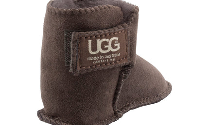 Comfort me UGG Australian Made Baby Gripper Booties are Made with Australian Sheepskin for Babies, Chocolate Colour 7