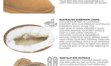 UGG Roughland® Water-Resistant Leather Suede Sheepskin Wool Kids Classic Short Boots
