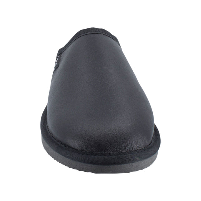 Comfort me UGG Australian Made Classic NAPPA Leather Scuffs, Slippers are Made with Australian Sheepskin for Men & Women, Black Colour 8