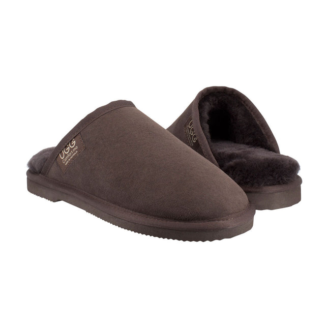 Comfort me UGG Australian Made Classic Scuffs, Slippers are Made with Australian Sheepskin for Men & Women, Chocolate Colour 2