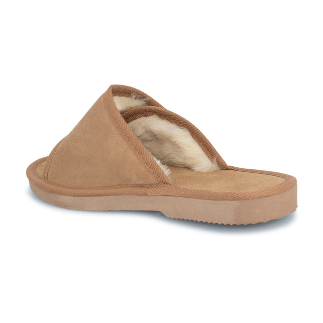 UGG Comfort Me® Australian Made Essential Sheepskin Water-Resistant Open Toe Strap Suede Scuffs