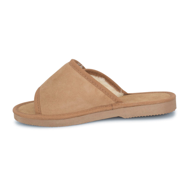 UGG Comfort Me® Australian Made Essential Sheepskin Water-Resistant Open Toe Strap Suede Scuffs