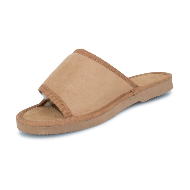 UGG Comfort Me® Australian Made Essential Sheepskin Water-Resistant Open Toe Strap Suede Scuffs