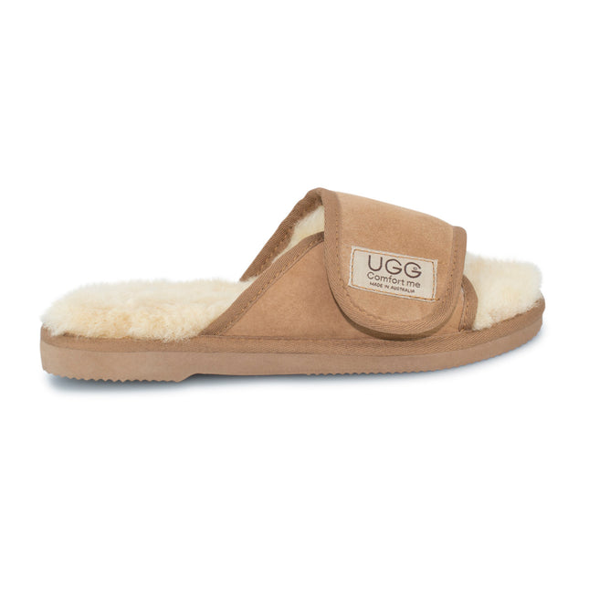 UGG Comfort Me® Australian Made Essential Sheepskin Water-Resistant Open Toe Strap Wool Scuffs