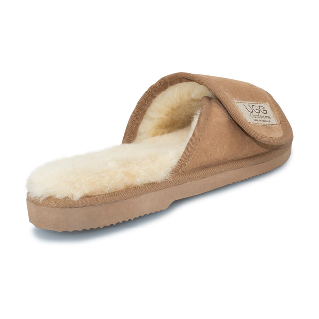 UGG Comfort Me® Australian Made Essential Sheepskin Water-Resistant Open Toe Strap Wool Scuffs