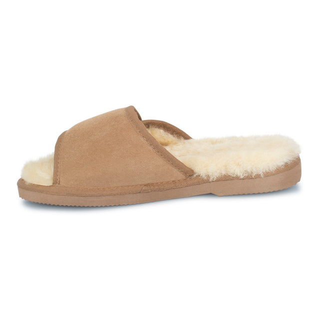 UGG Comfort Me® Australian Made Essential Sheepskin Water-Resistant Open Toe Strap Wool Scuffs