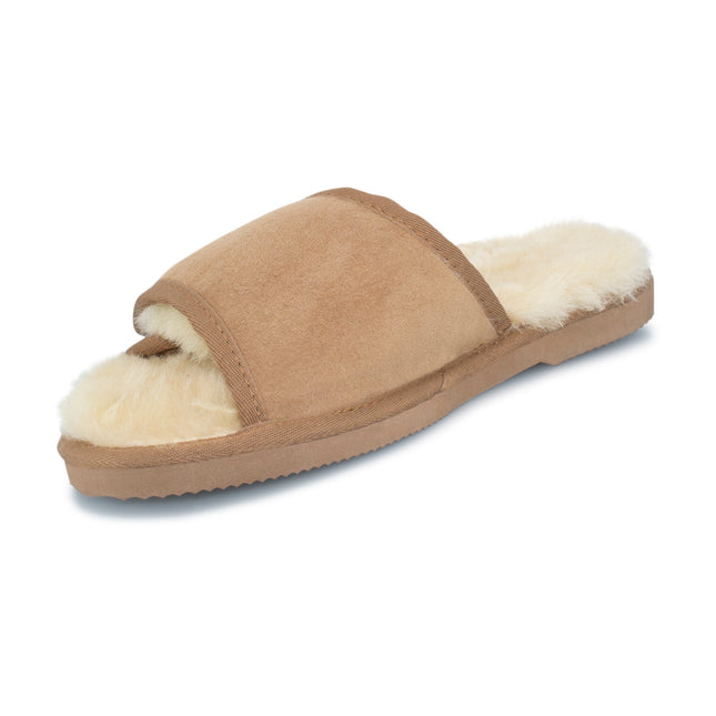 UGG Comfort Me® Australian Made Essential Sheepskin Water-Resistant Open Toe Strap Wool Scuffs