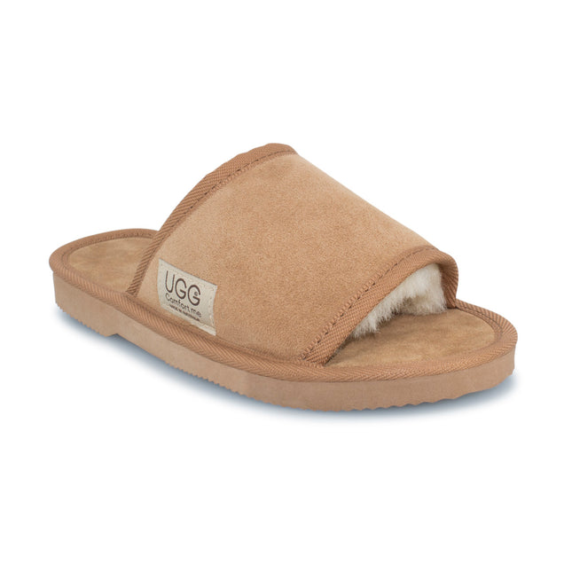 UGG Comfort Me® Australian Made Essential Sheepskin Water-Resistant Open Toe Suede Scuffs