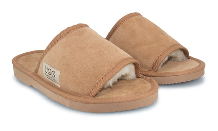 UGG Comfort Me® Australian Made Essential Sheepskin Water-Resistant Open Toe Suede Scuffs