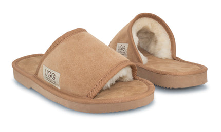 UGG Comfort Me® Australian Made Essential Sheepskin Water-Resistant Open Toe Suede Scuffs