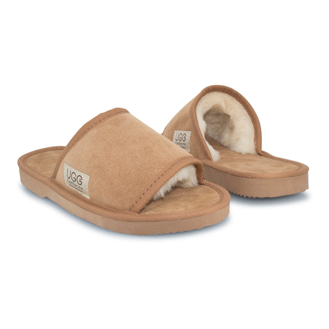 UGG Comfort Me® Australian Made Essential Sheepskin Water-Resistant Open Toe Suede Scuffs