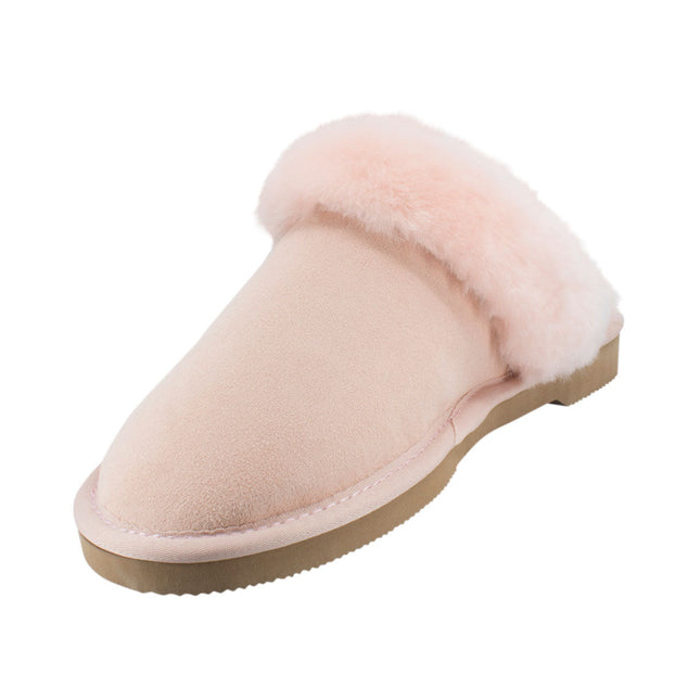 Comfort me UGG Australian Made Fur Trim Scuffs, Slippers are Made with Australian Sheepskin for Women, Pink Colour 7