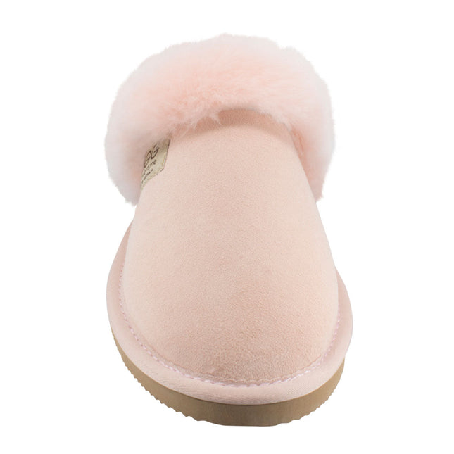 Comfort me UGG Australian Made Fur Trim Scuffs, Slippers are Made with Australian Sheepskin for Women, Pink Colour 8