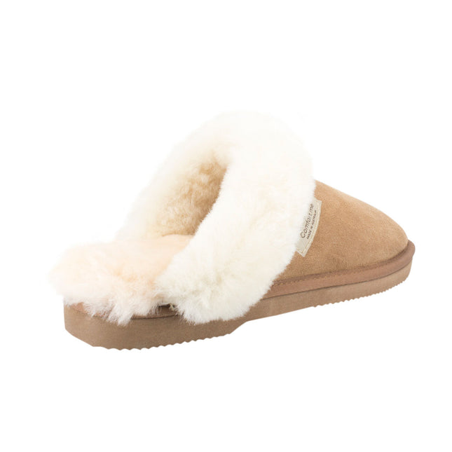 Comfort me UGG Australian Made Fur Trim Scuffs, Slippers are Made with Australian Sheepskin for Men & Women, Chestnut Colour 3