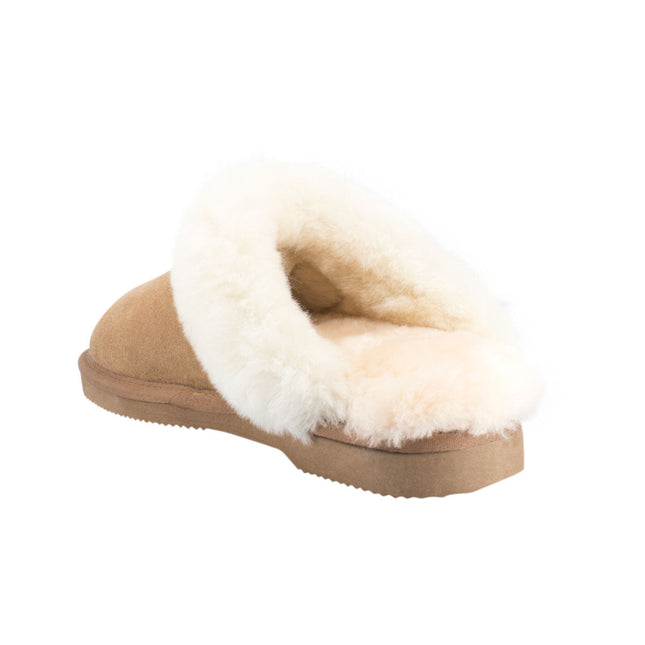 Comfort me UGG Australian Made Fur Trim Scuffs, Slippers are Made with Australian Sheepskin for Men & Women, Chestnut Colour 5