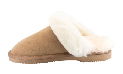 Comfort me UGG Australian Made Fur Trim Scuffs, Slippers are Made with Australian Sheepskin for Men & Women, Chestnut Colour 6