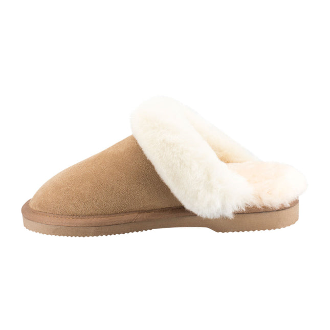 Comfort me UGG Australian Made Fur Trim Scuffs, Slippers are Made with Australian Sheepskin for Men & Women, Chestnut Colour 6