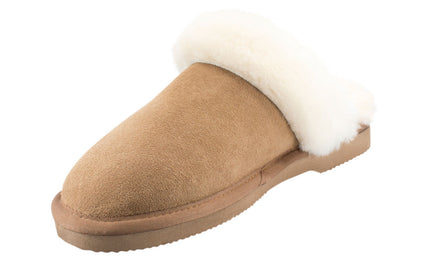 Comfort me UGG Australian Made Fur Trim Scuffs, Slippers are Made with Australian Sheepskin for Men & Women, Chestnut Colour 7