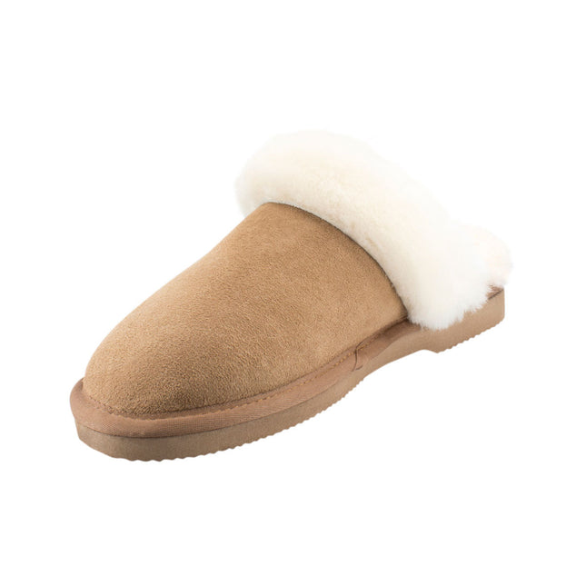 Comfort me UGG Australian Made Fur Trim Scuffs, Slippers are Made with Australian Sheepskin for Men & Women, Chestnut Colour 7