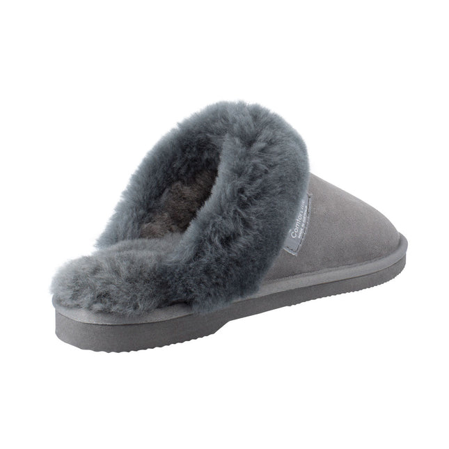 Comfort me UGG Australian Made Fur Trim Scuffs, Slippers are Made with Australian Sheepskin for Men & Women, Grey Colour 3