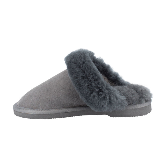Comfort me UGG Australian Made Fur Trim Scuffs, Slippers are Made with Australian Sheepskin for Men & Women, Grey Colour 6