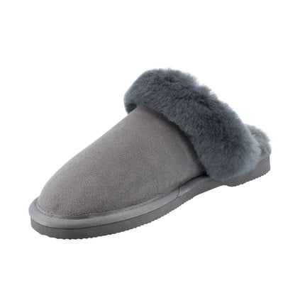 Comfort me UGG Australian Made Fur Trim Scuffs, Slippers are Made with Australian Sheepskin for Men & Women, Grey Colour 7