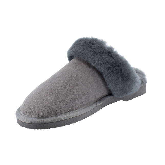 Comfort me UGG Australian Made Fur Trim Scuffs, Slippers are Made with Australian Sheepskin for Men & Women, Grey Colour 7