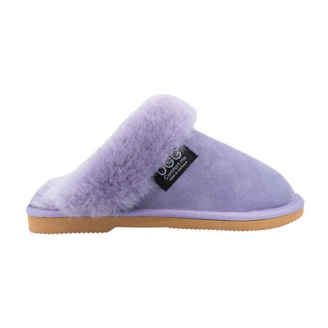 Ugg Platinum Fur-Trim Scuffs - Australian Made Lilac / Us Men 4 Women 5 Eu 36 Uk 3 Slippers