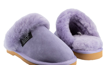 Ugg Platinum Fur-Trim Scuffs - Australian Made Slippers