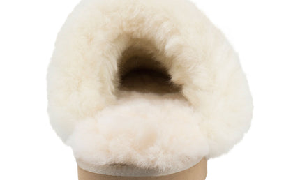 Comfort me UGG Australian Made Fur Trim Scuffs, Slippers are Made with Australian Sheepskin for Men & Women, Sand Colour 4