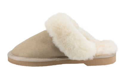 Comfort me UGG Australian Made Fur Trim Scuffs, Slippers are Made with Australian Sheepskin for Men & Women, Sand Colour 6