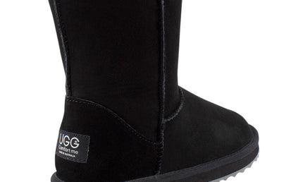 Comfort me UGG Australian Made Mid Classic Boots are Made with Australian Sheepskin for Men & Women, Black Colour 3