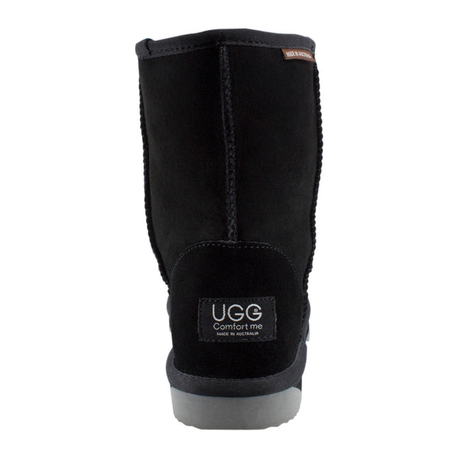 Comfort me UGG Australian Made Mid Classic Boots are Made with Australian Sheepskin for Men & Women, Black Colour 4