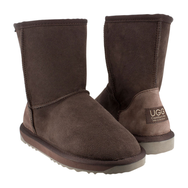 Comfort me UGG Australian Made Mid Classic Boots are Made with Australian Sheepskin for Men & Women, Chocolate Colour 2