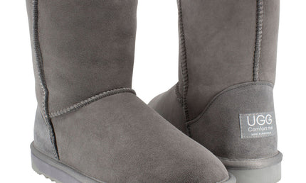 Comfort me UGG Australian Made Mid Classic Boots are Made with Australian Sheepskin for Men & Women, Grey Colour 2