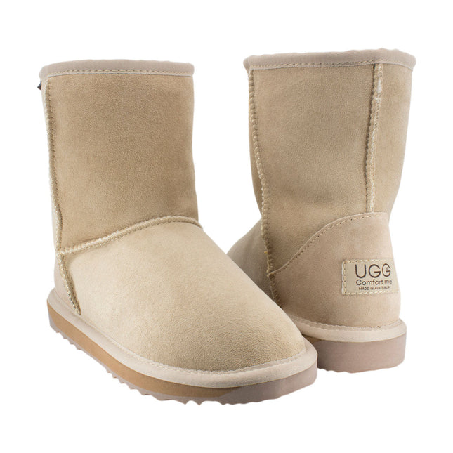 Comfort me UGG Australian Made Mid Classic Boots are Made with Australian Sheepskin for Men & Women, Sand Colour 1