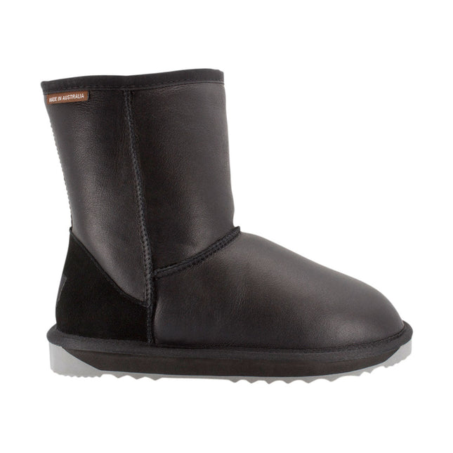 Comfort me UGG Australian Made Mid Classic NAPPA Leather Boots are Made with Australian Sheepskin for Men & Women, Black Colour 1