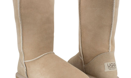 Comfort me UGG Australian Made Tall Classic Boots are Made with Australian Sheepskin for Men & Women, Sand Colour 1