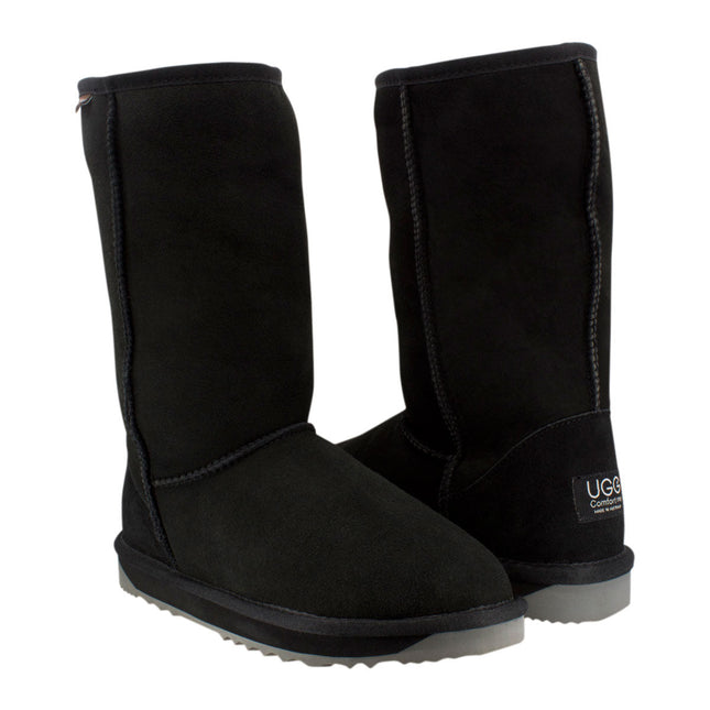 Comfort me UGG Australian Made Tall Classic Boots are Made with Australian Sheepskin for Men & Women, Black Colour 3