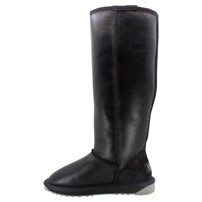 Comfort me UGG Australian Made NAPPA Knee High Classic Fashion Boots are Made with Australian Sheepskin for Women, Black Leather 5