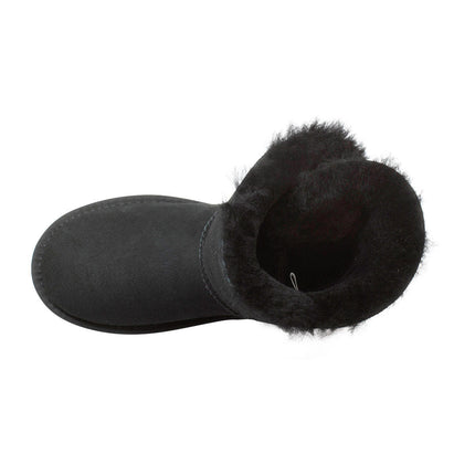 Comfort me UGG Australian Made Mini Button Boots are Made with Australian Sheepskin for Men & Women, Black Colour 12