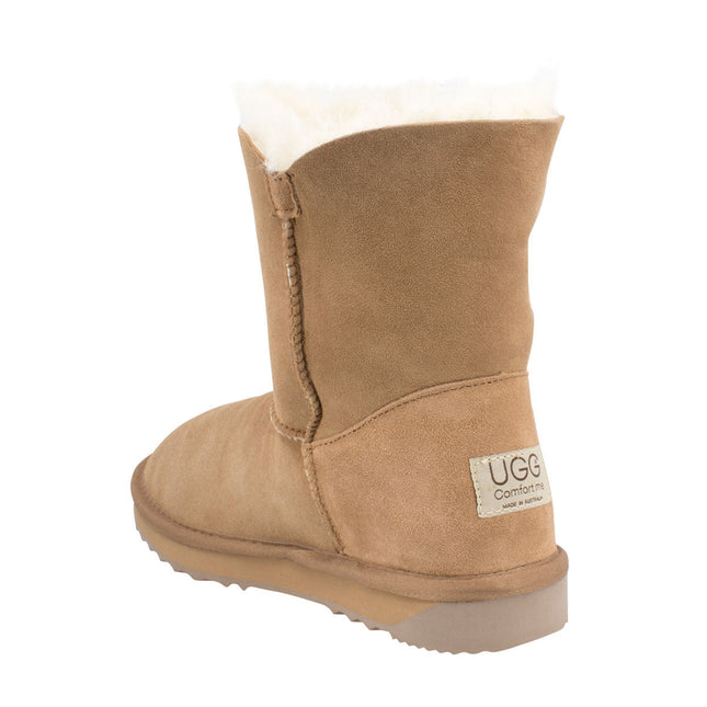 Comfort me UGG Australian Made Mid Button Boots are Made with Australian Sheepskin for Men & Women, Chestnut Colour 6