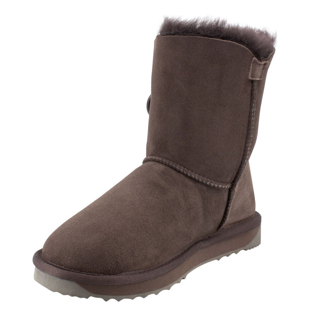 Comfort me UGG Australian Made Mid Button Boots are Made with Australian Sheepskin for Men & Women, Chocolate Colour 9