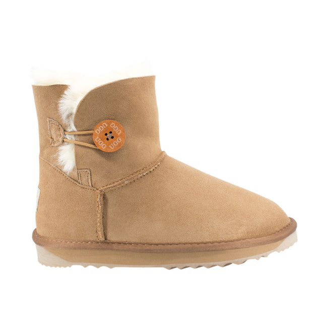 Ugg Platinum Mini Bailey Button Boot - Australian Made Chestnut / Us Men 4 Women 5 Eu 36 Uk 3 Short