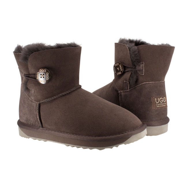 Ugg Platinum Mini Bailey Button Boot - Australian Made Short Boots