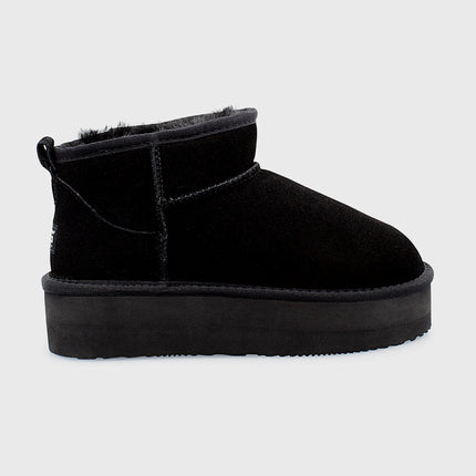 UGG Roughland® Water-Resistant Leather Suede Sheepskin Wool Ultra Mini Platform Boots
