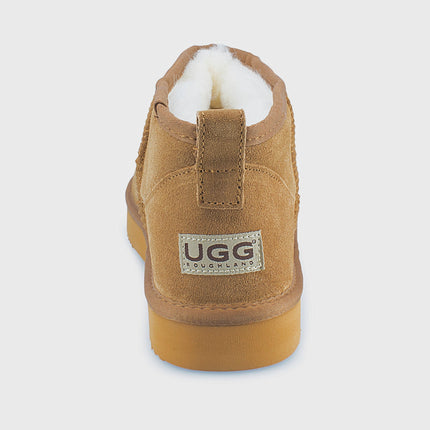 UGG Roughland® Water-Resistant Leather Suede Sheepskin Wool Ultra Mini Boots